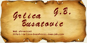 Grlica Bušatović vizit kartica